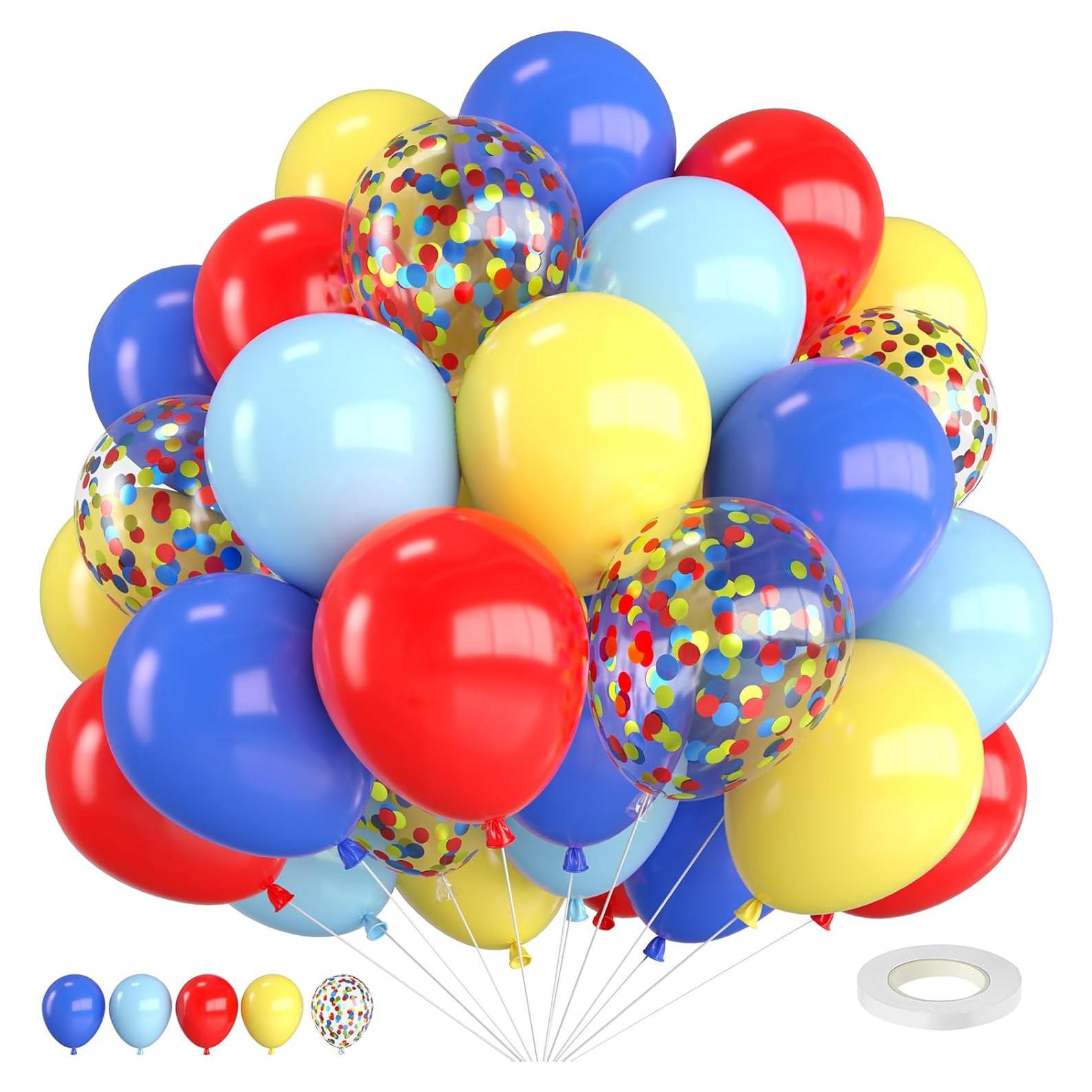 Kit de Globos Rojos Azules Amarillos 35 Piezas 30 cm FEYG