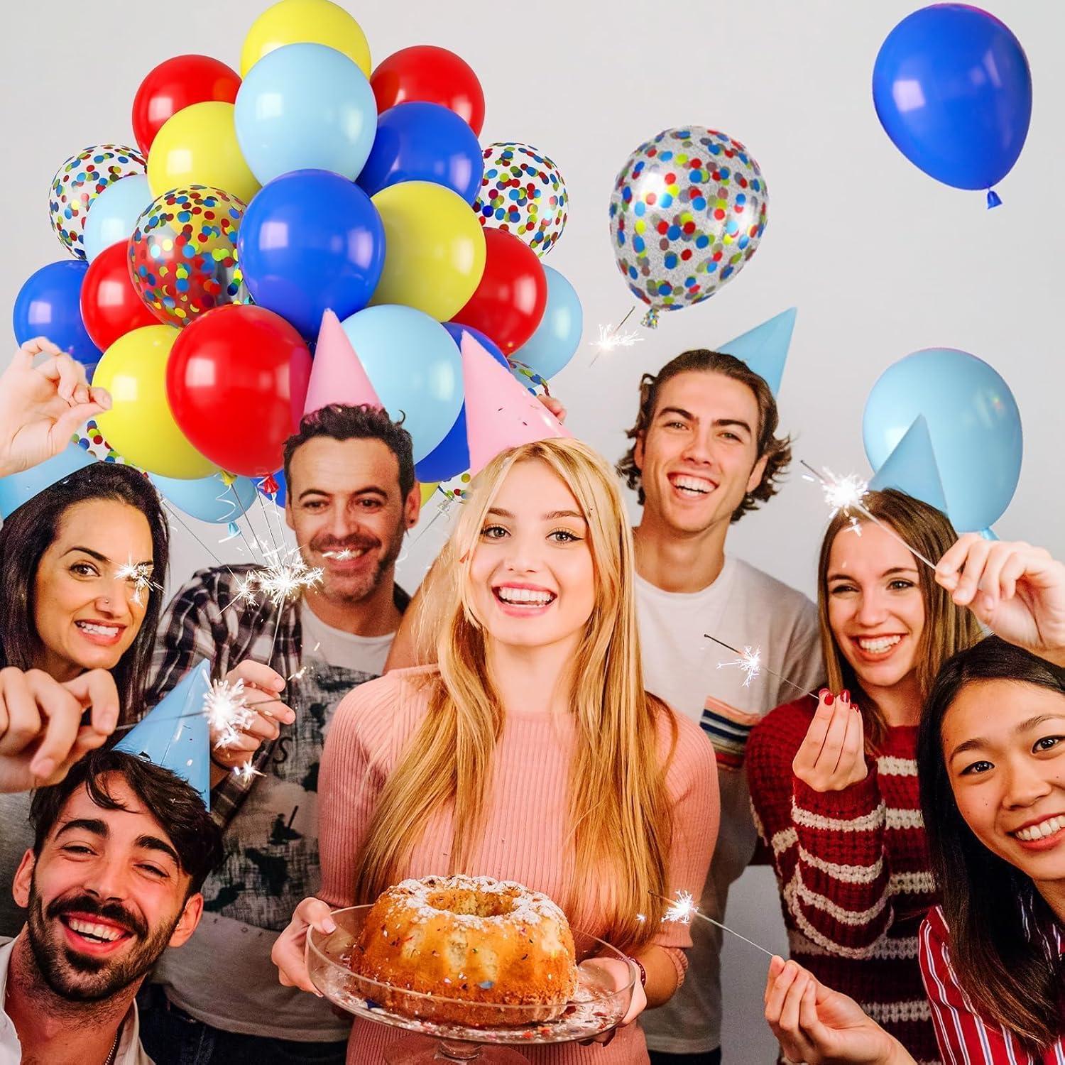 Kit de Globos Rojos Azules Amarillos 35 Piezas 30 cm FEYG