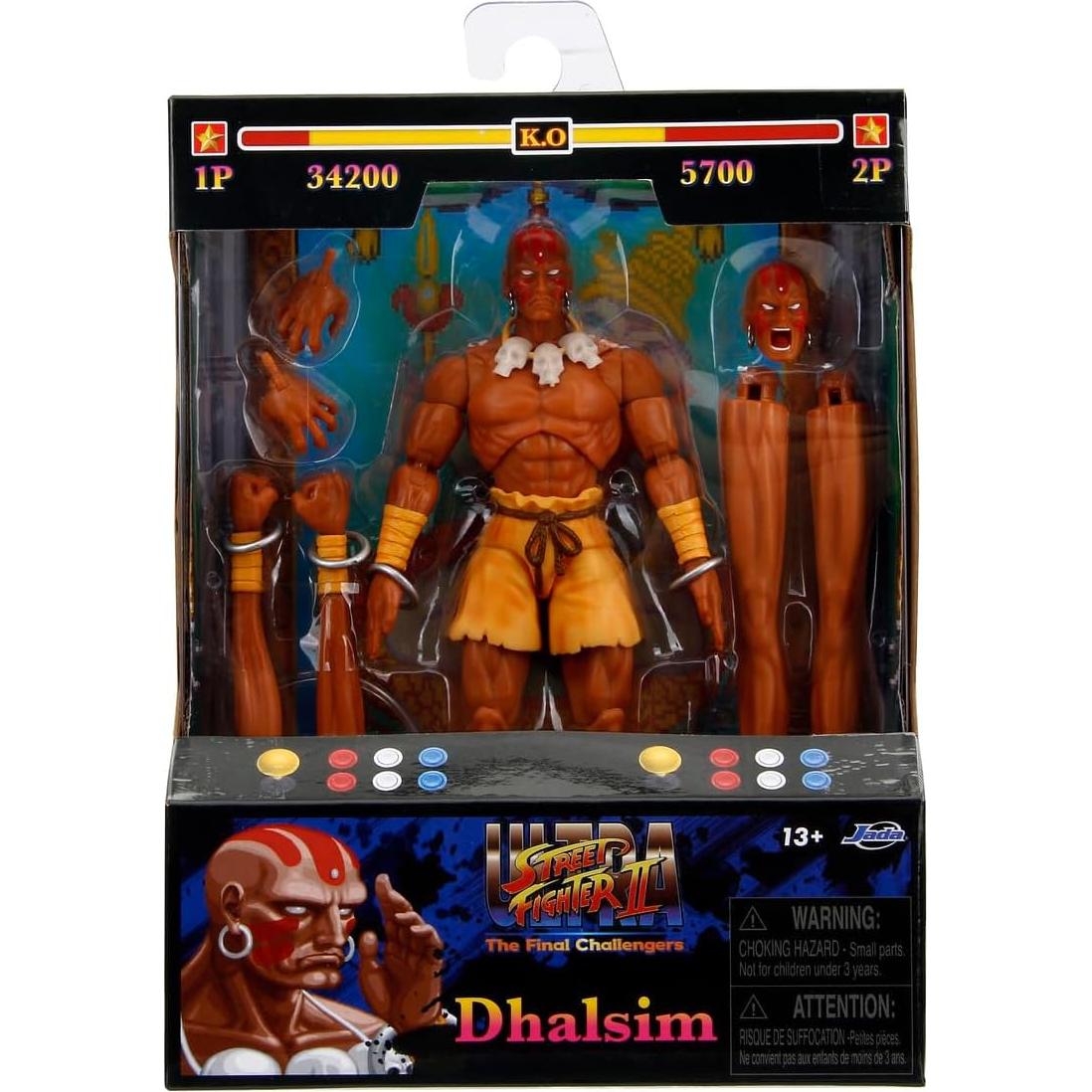 Figura Articulada Dhalsim Jada 15 cm con Accesorios Intercambiables