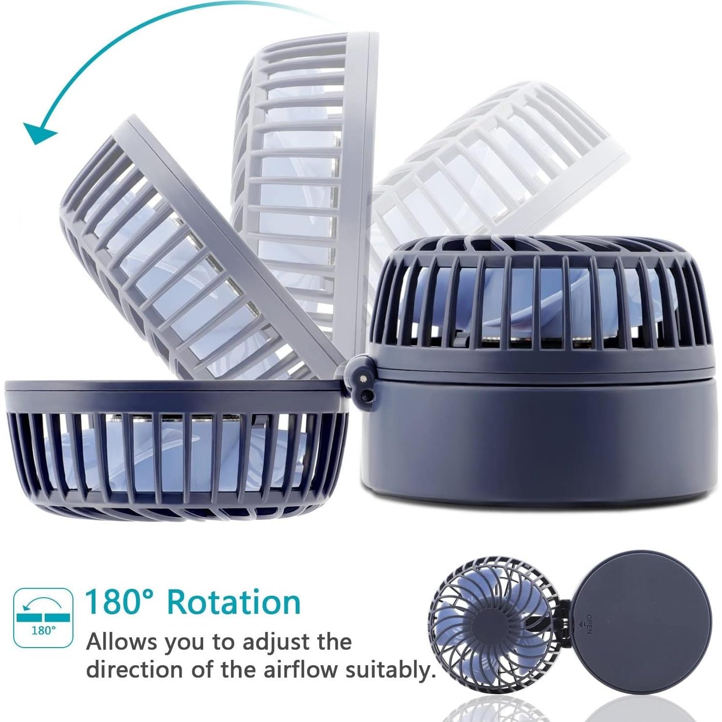 Ventilador de Collar HandFan Mini Recargable 2600mAh Azul