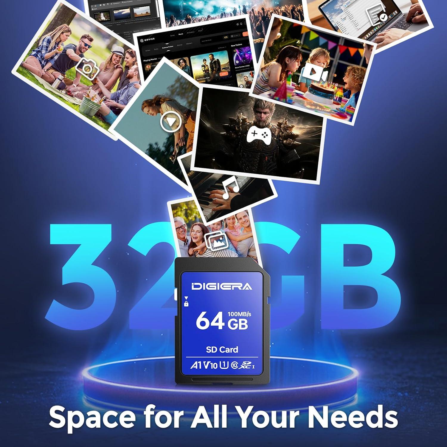 Tarjeta de Memoria SDXC 64GB DIGIERA CS100 - 100MB/s C10 U1