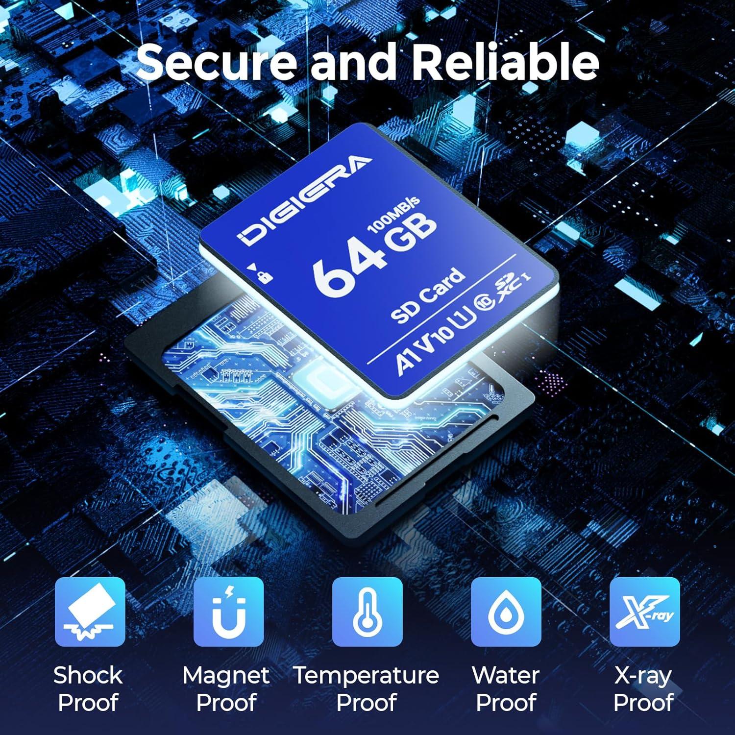 Tarjeta de Memoria SDXC 64GB DIGIERA CS100 - 100MB/s C10 U1