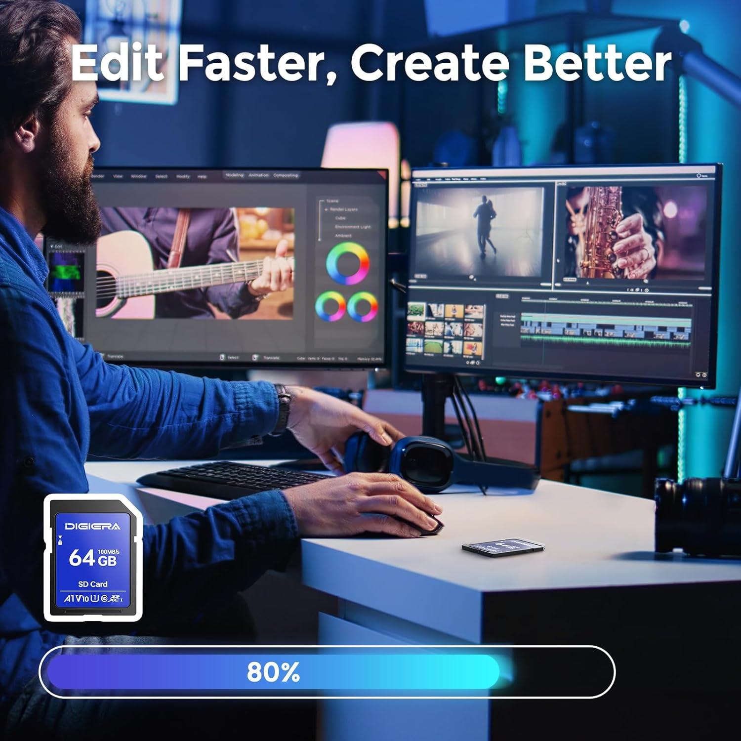 Tarjeta de Memoria SDXC 64GB DIGIERA CS100 - 100MB/s C10 U1
