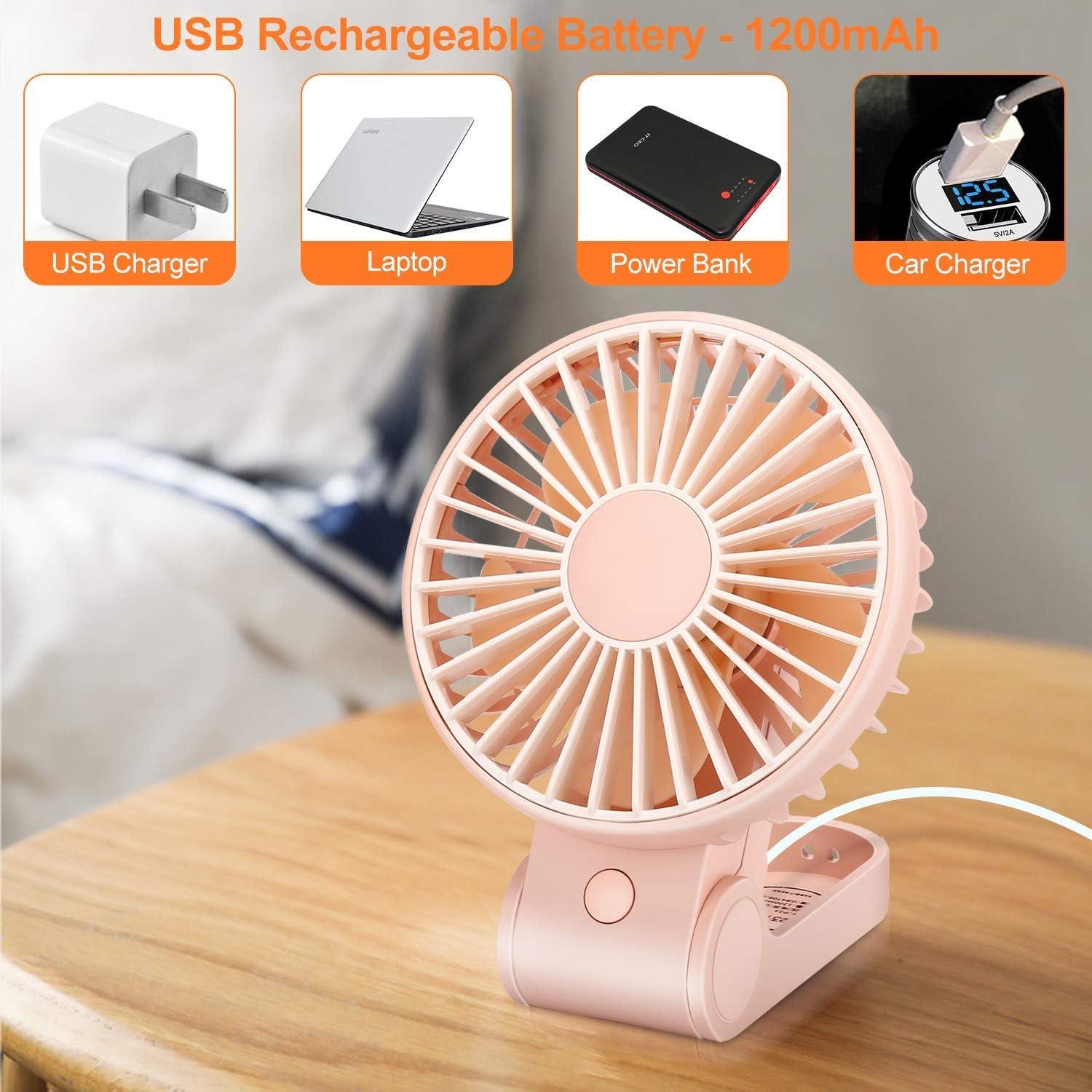Ventilador de Mano TriPole P23 Portátil USB 3 Velocidades Rosa