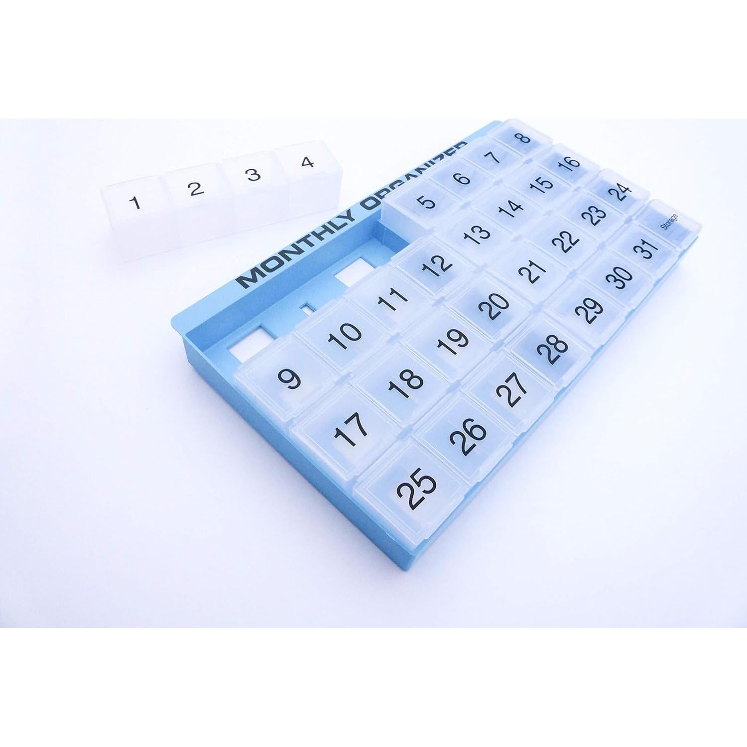 Organizador de Pastillas Mensual Promed 31 Compartimentos Azul