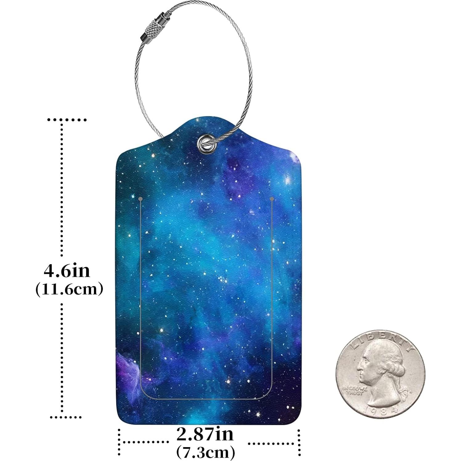 Etiquetas de Equipaje Anikathy de Cuero PU - 2 Pcs, Azul