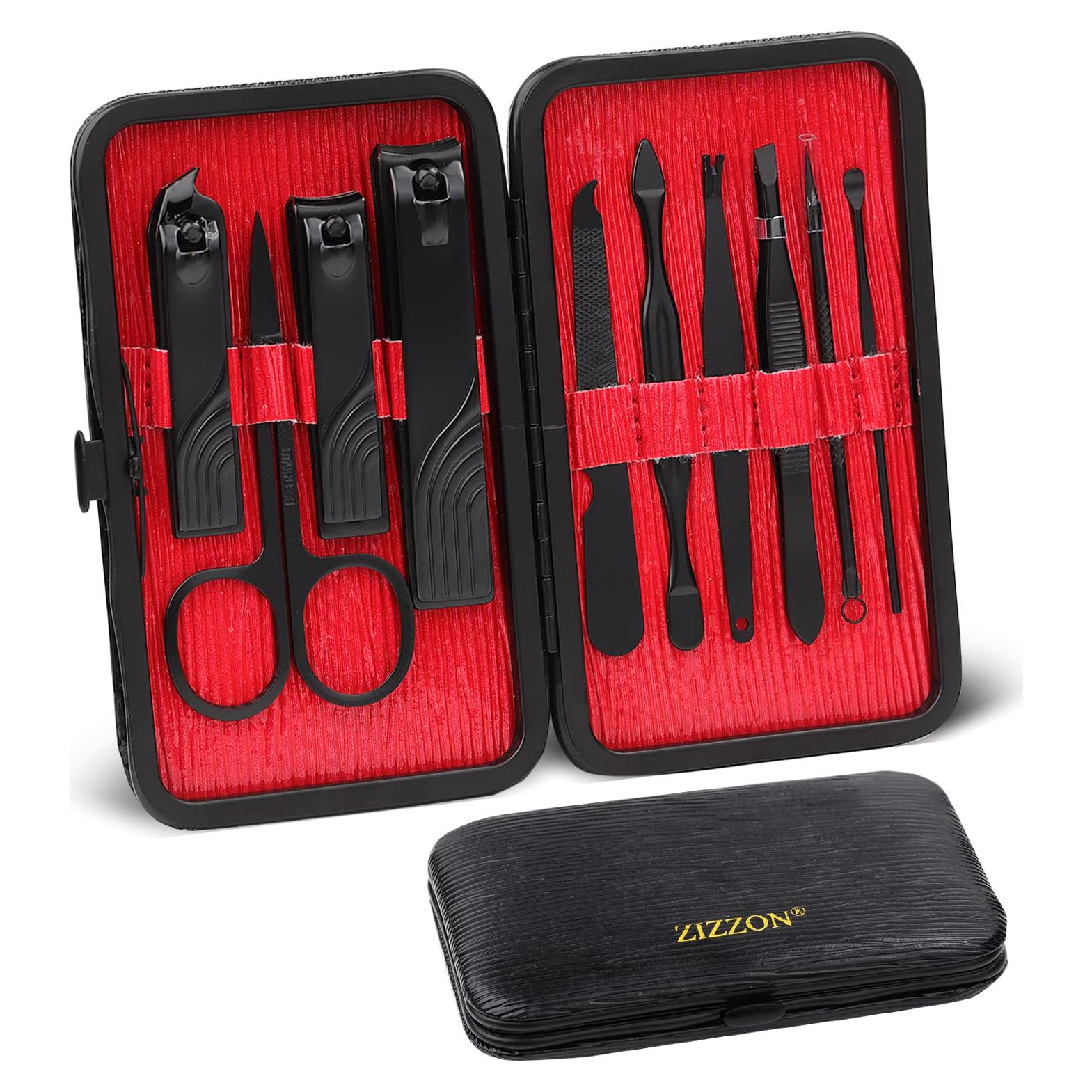 Set de Manicura y Pedicura ZIZZON 10 Piezas Acero Inoxidable