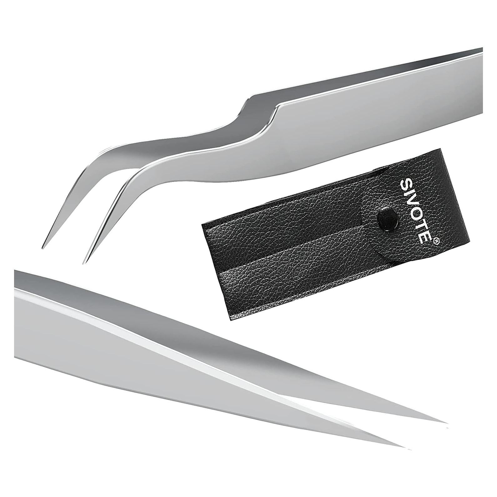 Pinzas para Pestañas SIVOTE, Acero Inoxidable, 2 Unidades