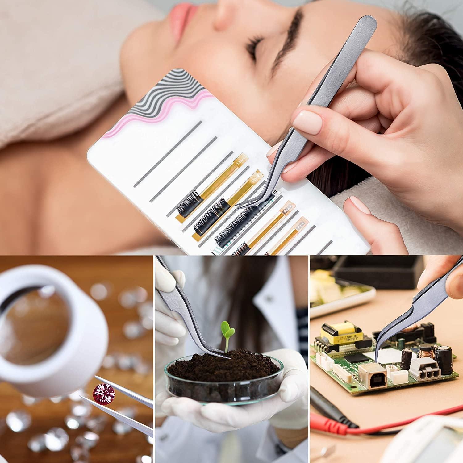 Pinzas para Pestañas SIVOTE, Acero Inoxidable, 2 Unidades