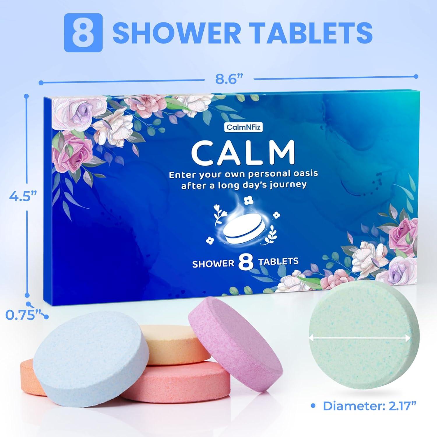 Juego de 8 pastillas efervescentes CalmNFiz para ducha - Aromas relajantes
