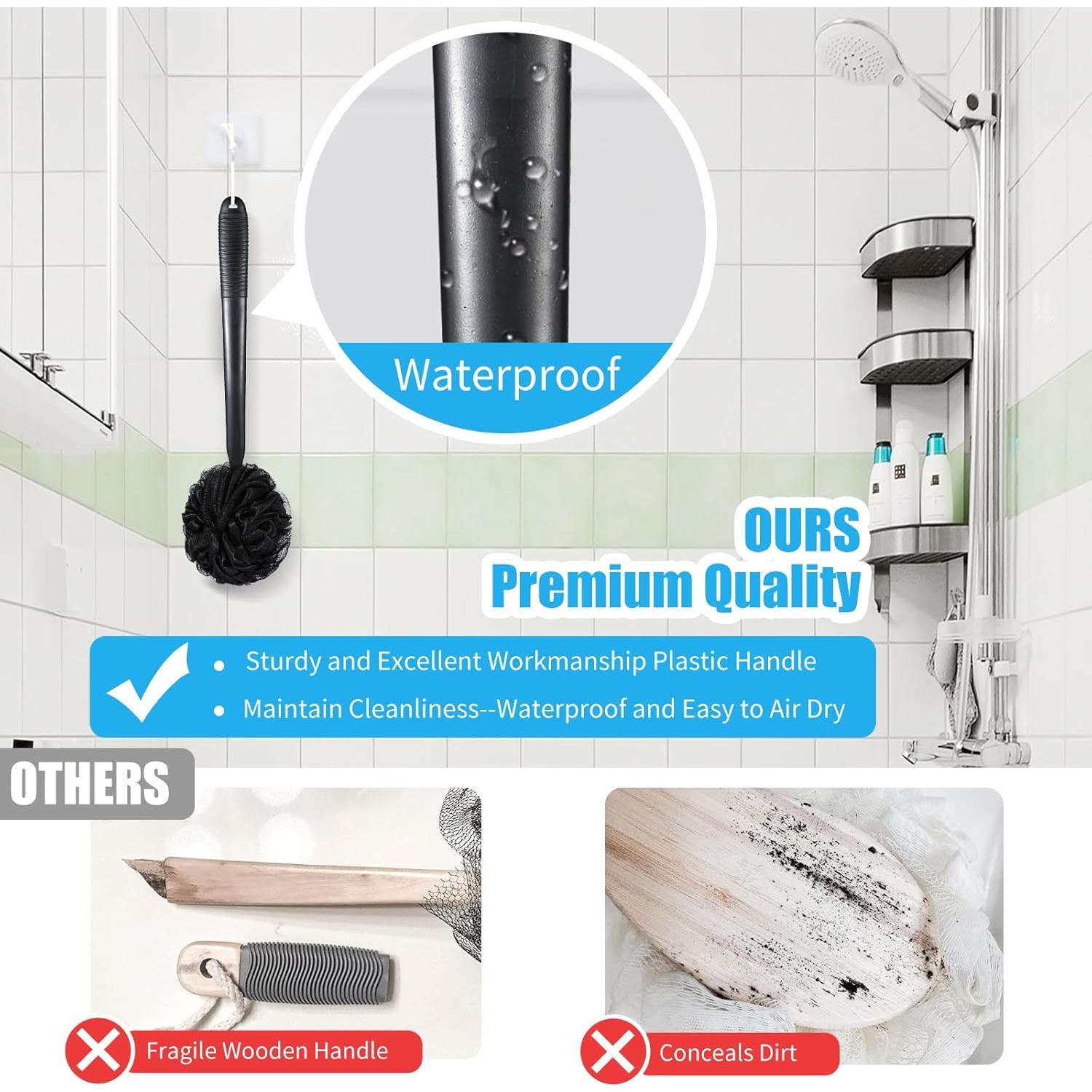 Juego de Esponjas de Lufa VANZAVANZU con Mango Antideslizante 43 cm