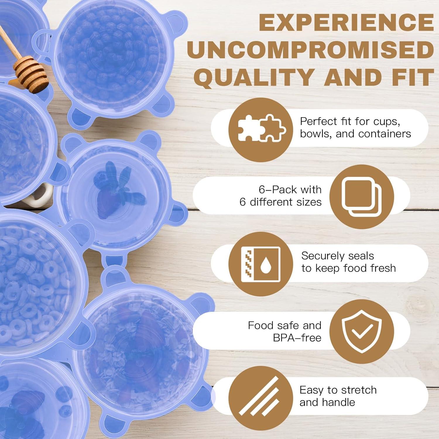 Tapa de Silicona Reutilizable Cubicozy - 18 Piezas Estirables