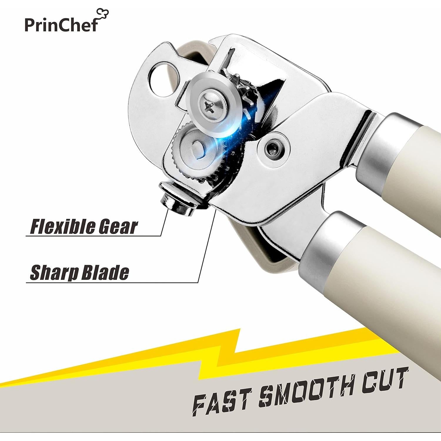 Abridor de Latas Manual PrinChef con Imán y Cuchilla Afilada