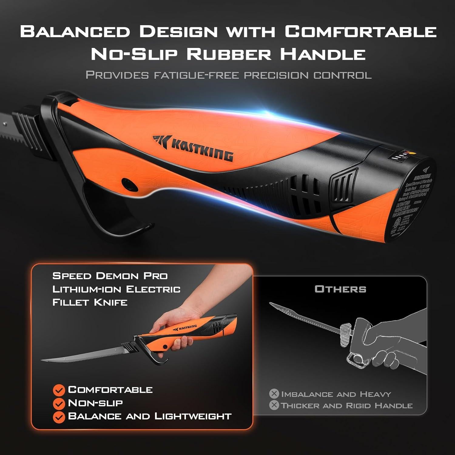 Cuchillo Eléctrico de Filetear KastKing Speed Demon Pro 2 Cuchillas