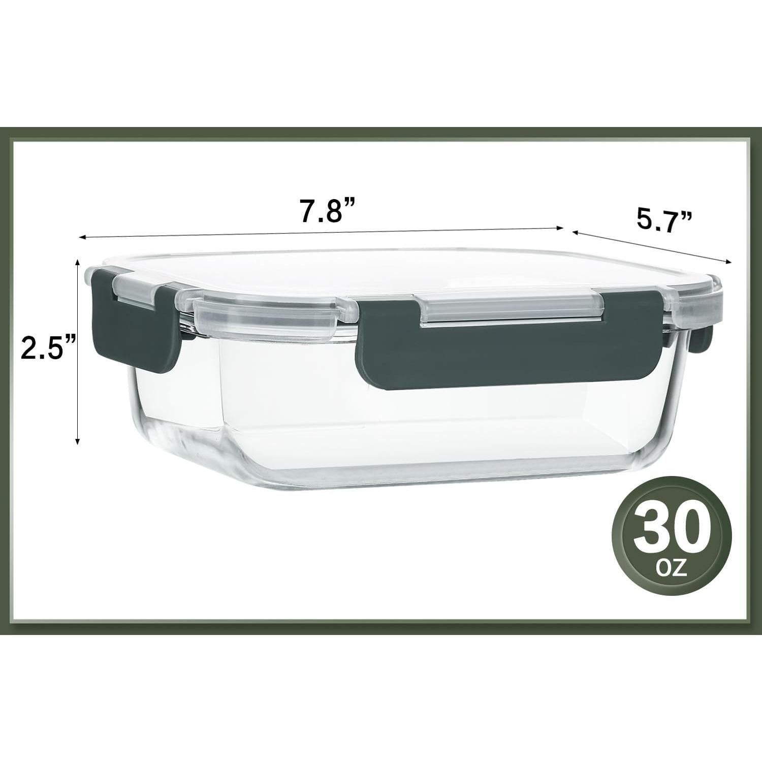 10 Contenedores de Vidrio KOMUEE 30 oz A Prueba de Aire