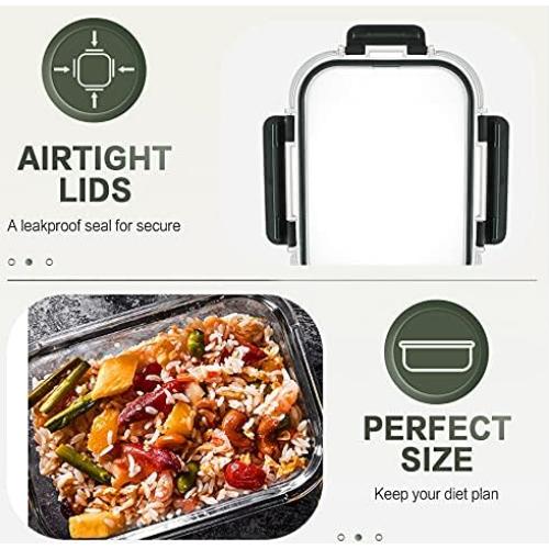 10 Contenedores de Vidrio KOMUEE 30 oz A Prueba de Aire