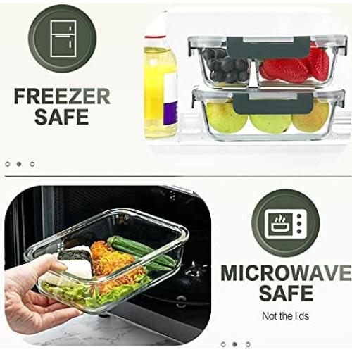 10 Contenedores de Vidrio KOMUEE 30 oz A Prueba de Aire