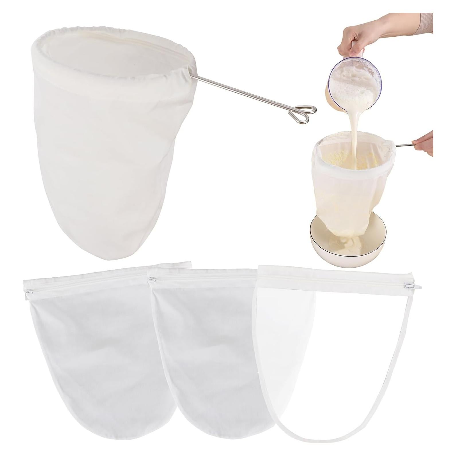 5 Bolsas de Malla Fina Reutilizables Esuduky con Mango Acero