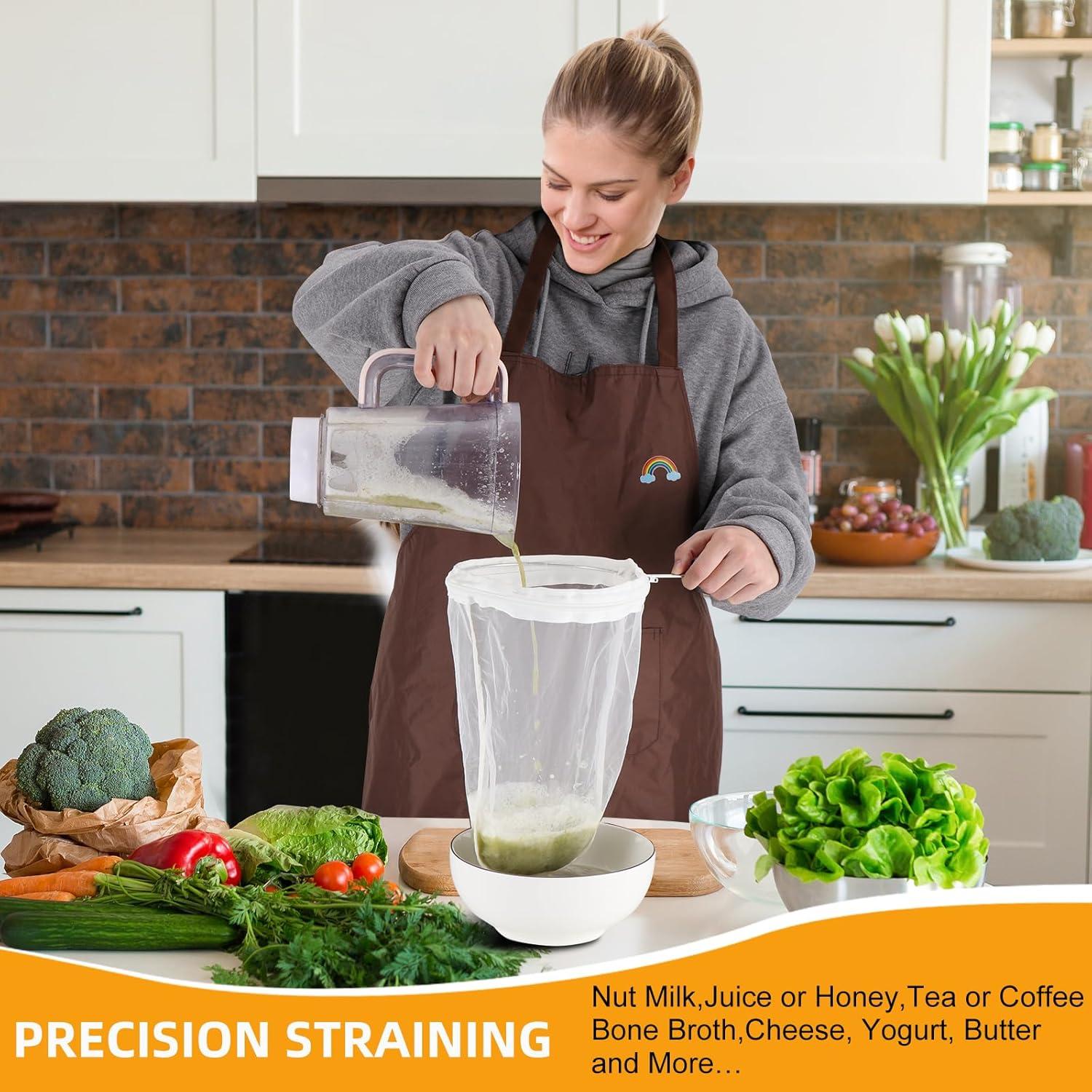 5 Bolsas de Malla Fina Reutilizables Esuduky con Mango Acero