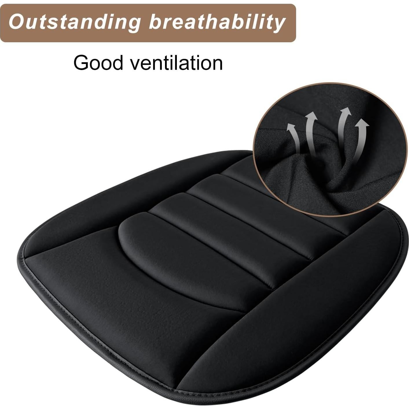 Cojín de Asiento de Coche BOPUOVRE Espuma Viscoelástica Negro