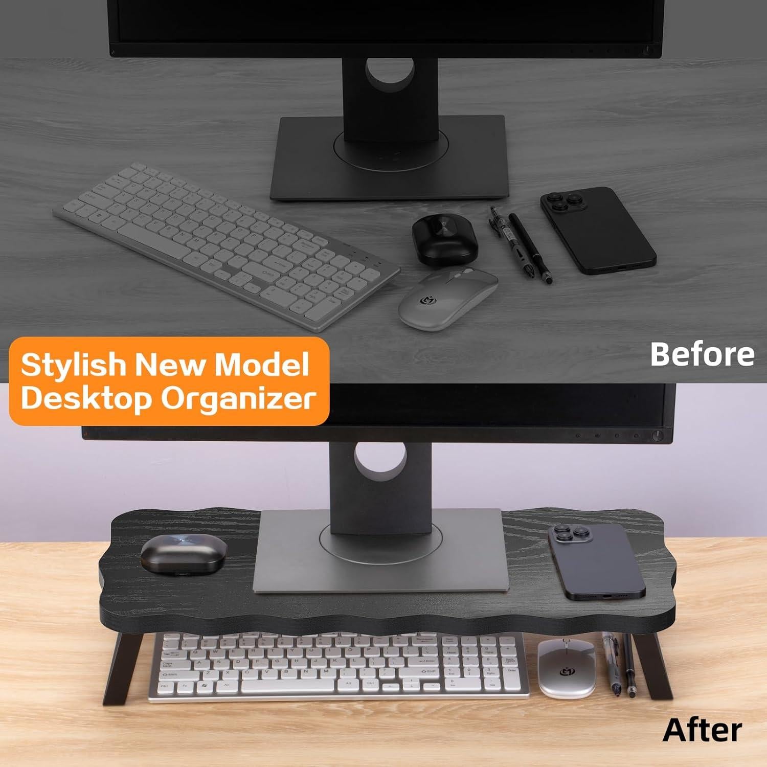 Soporte Elevador para Monitor ZORVIDSON 40x24x10 cm Negro