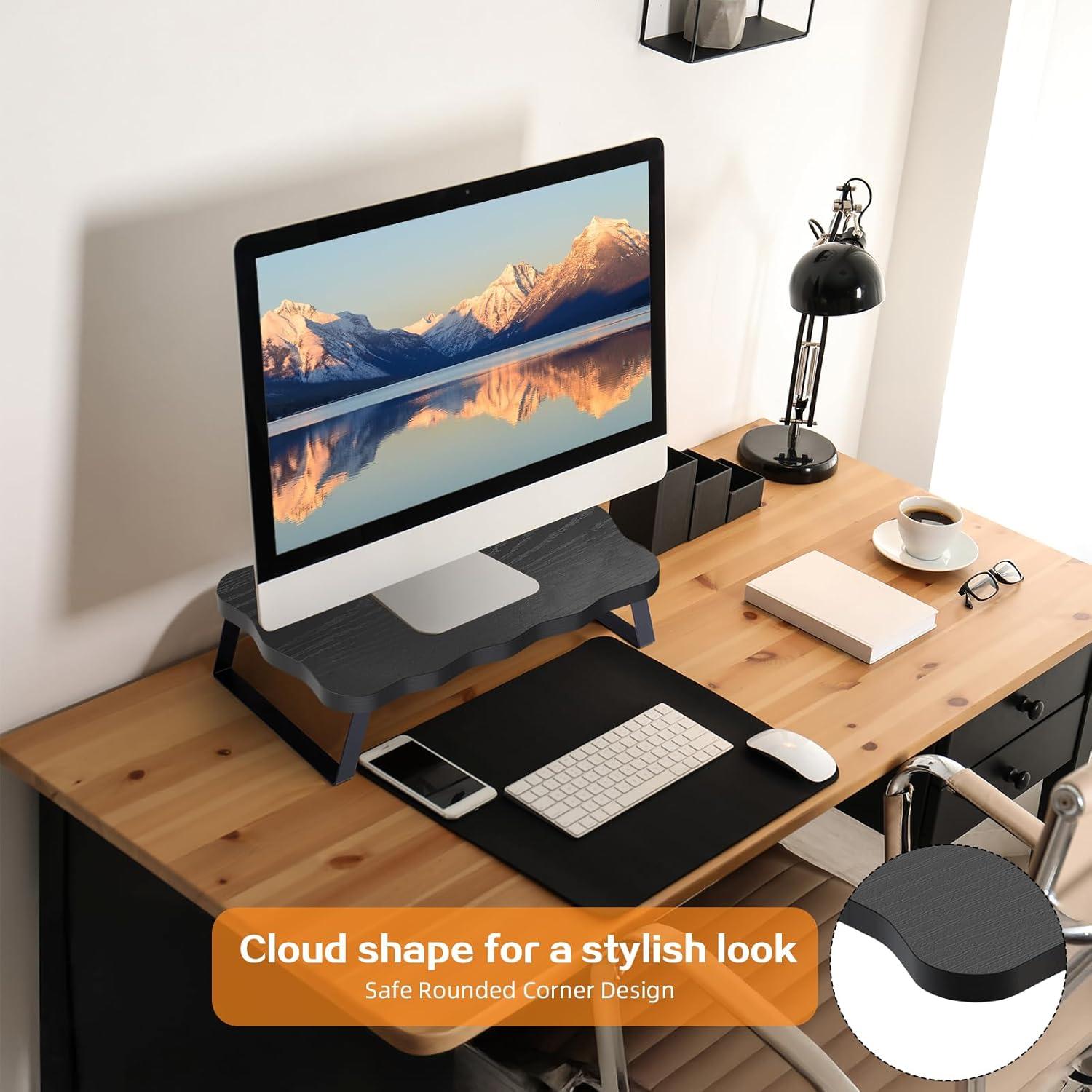 Soporte Elevador para Monitor ZORVIDSON 40x24x10 cm Negro