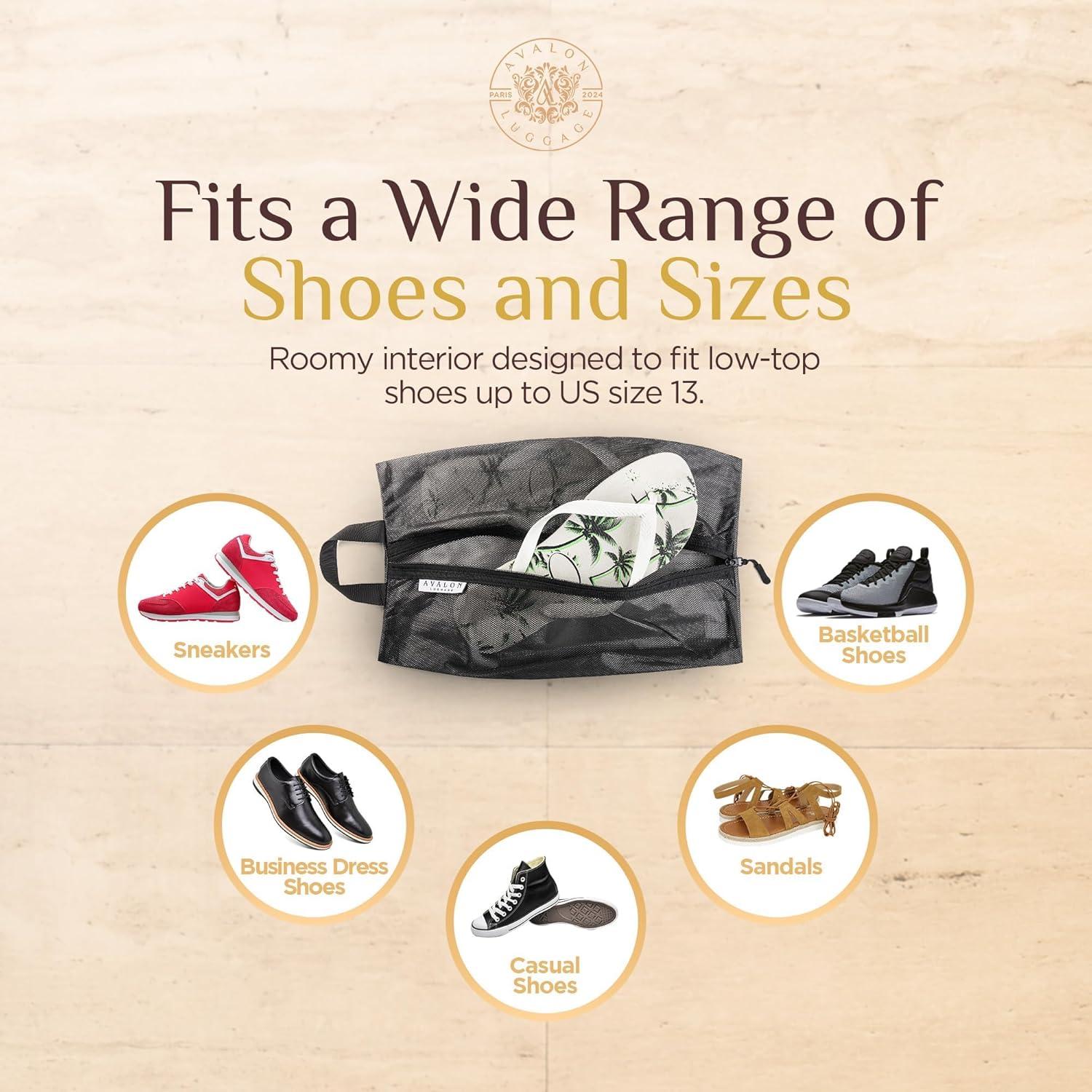 Bolsa para Zapatos de Viaje Avalon Luggage - Malla Negra