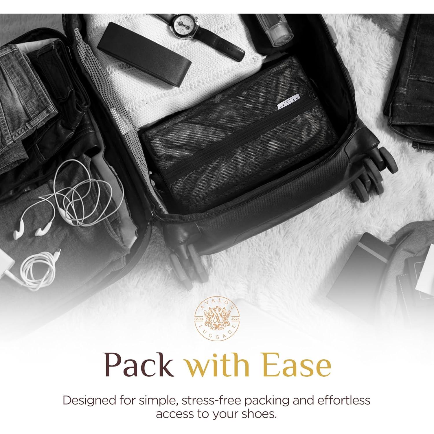 Bolsa para Zapatos de Viaje Avalon Luggage - Malla Negra