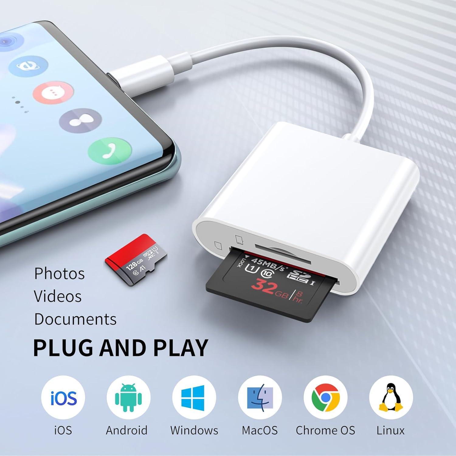 Lector de Tarjetas SD USB-C DERSUR 2 Ranuras Blanco
