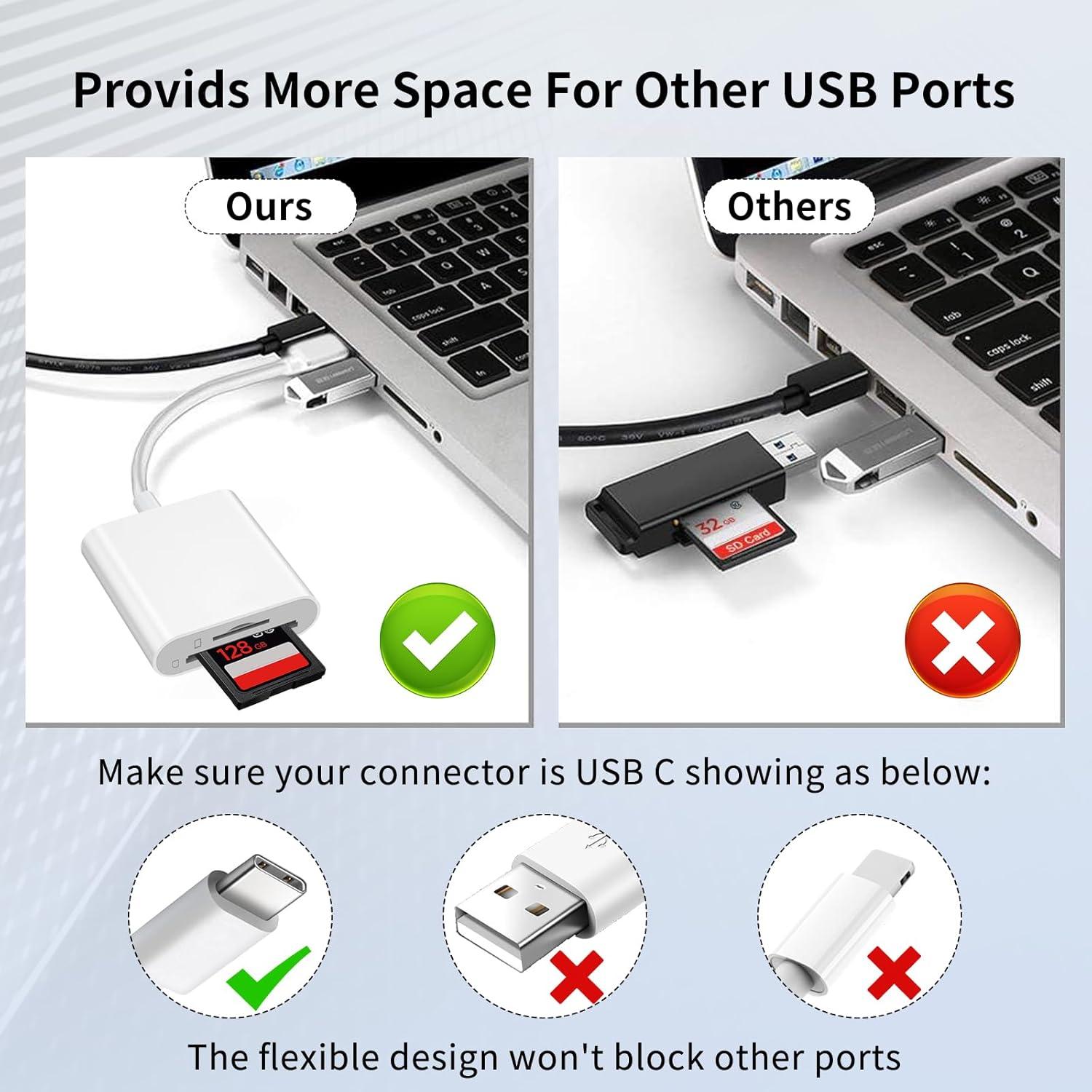 Lector de Tarjetas SD USB-C DERSUR 2 Ranuras Blanco
