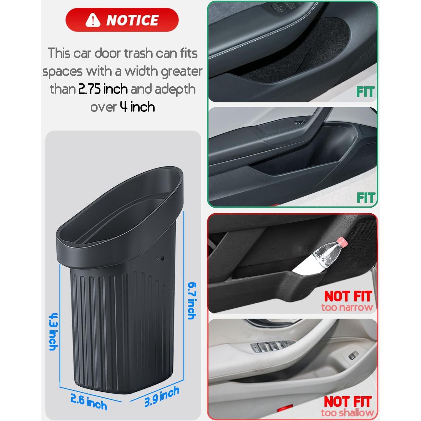 BMZX Car Trash Can Trash Bin, Accessories for Interior Mini Garbage Can, Car Door Trash Can,Multifunctional Organizers and Storage, Home and Office