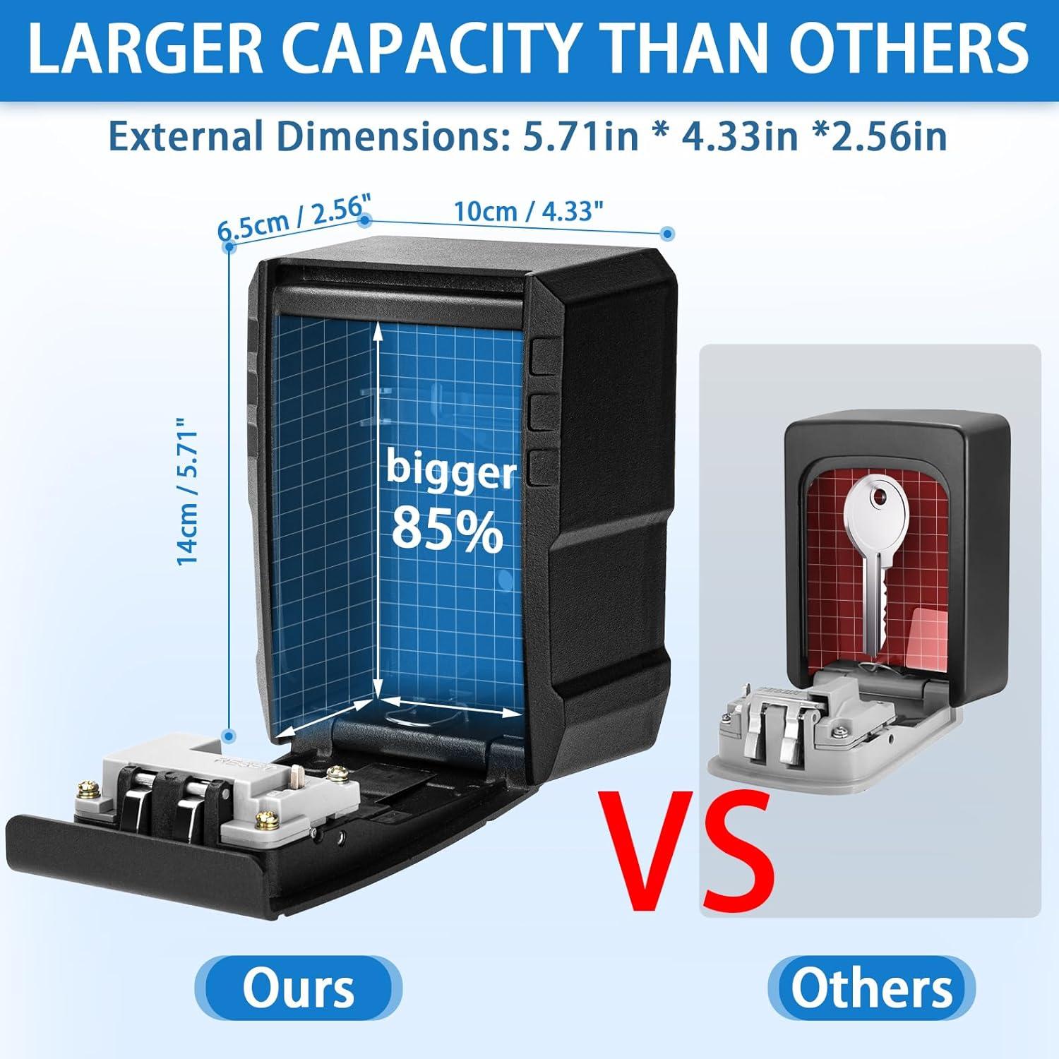 Caja de Llave BKNOOU Grande con Combinación 4 Dígitos para Montaje en Pared