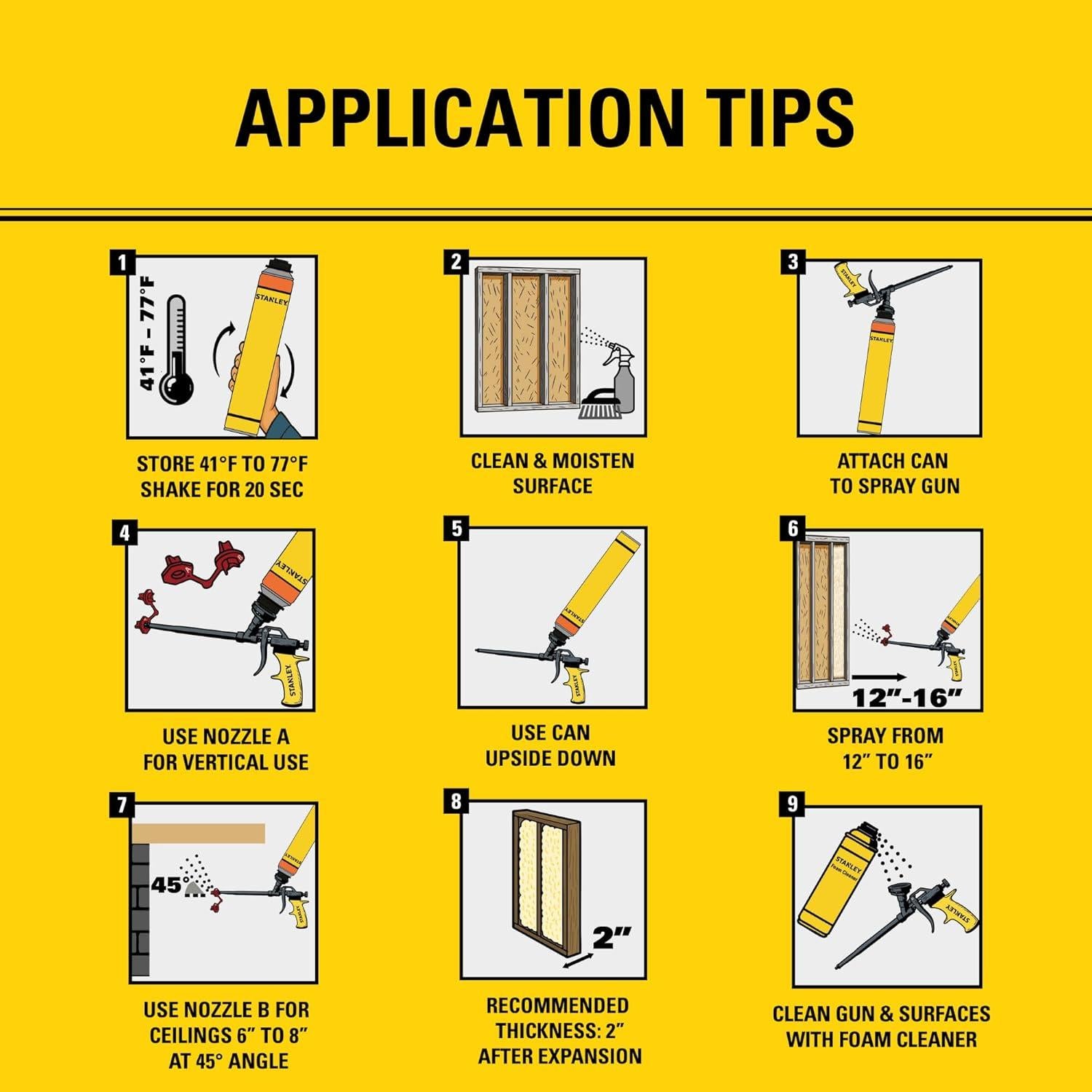 Spray Foam Aislante STANLEY F 990P 765.43 g - 24 Paquete