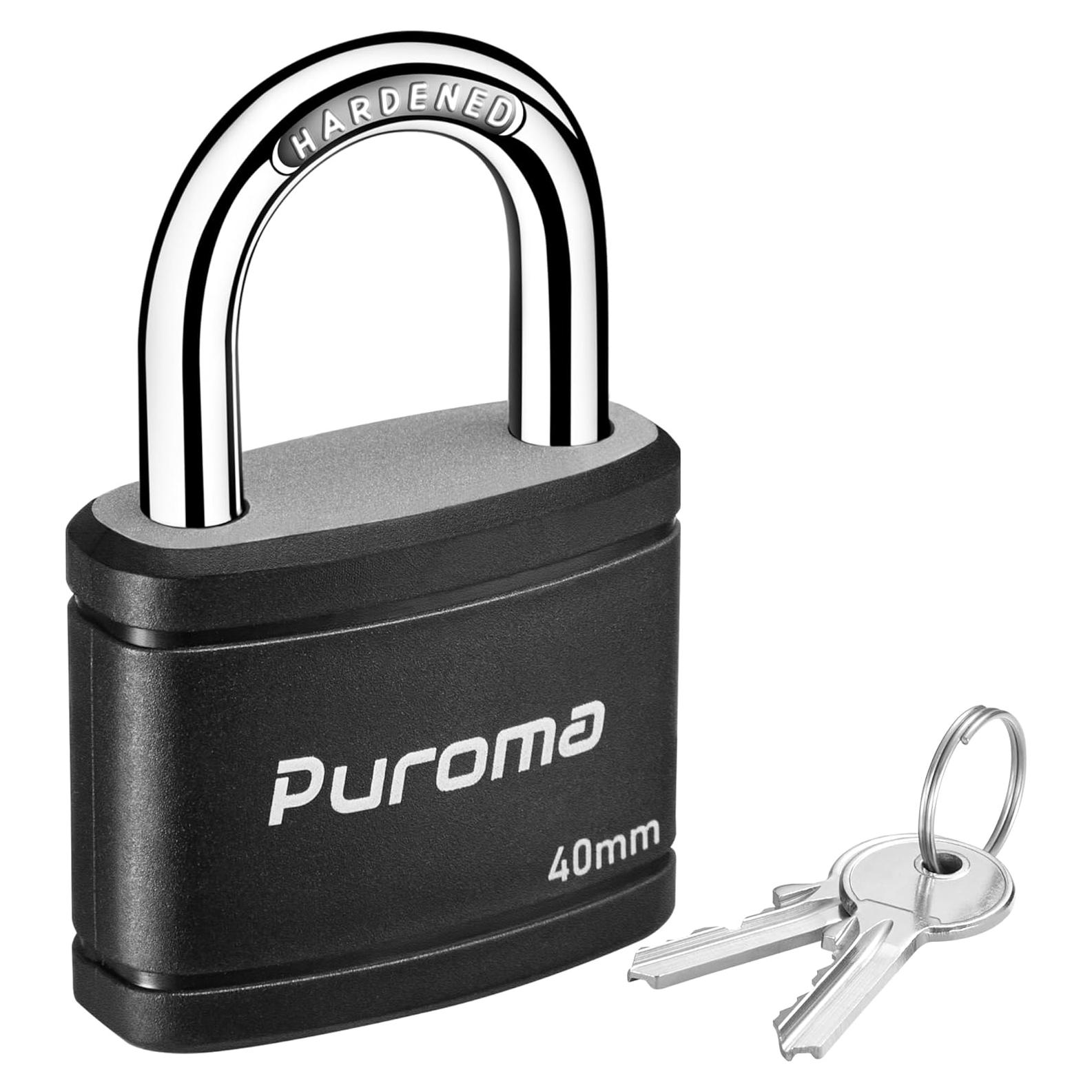 Candado con llave Puroma KL26F 40mm alta seguridad negro