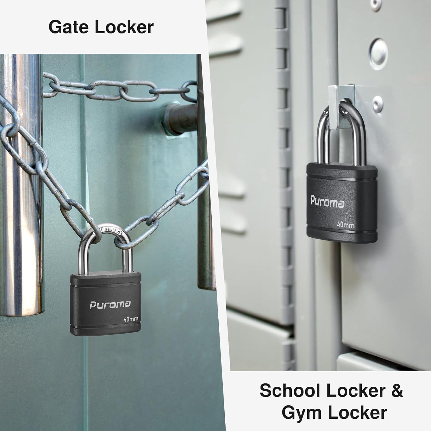 Candado con llave Puroma KL26F 40mm alta seguridad negro