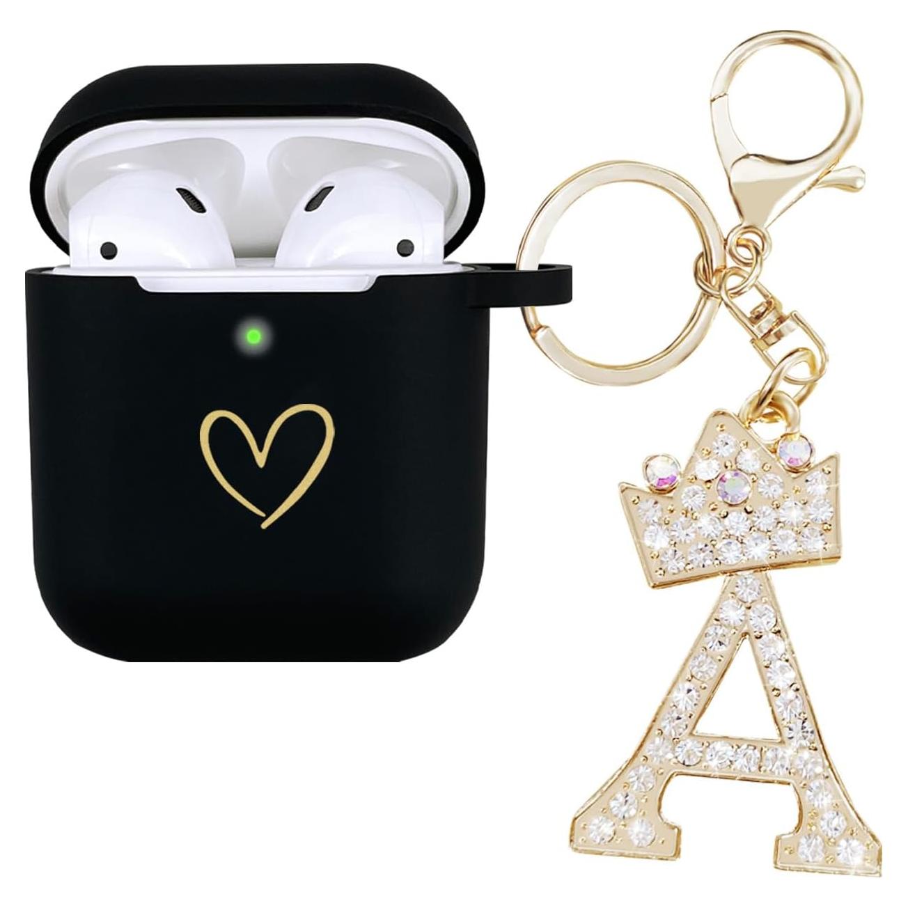 Funda de Silicona para AirPods AIIEKZ con Llavero Rhinestones