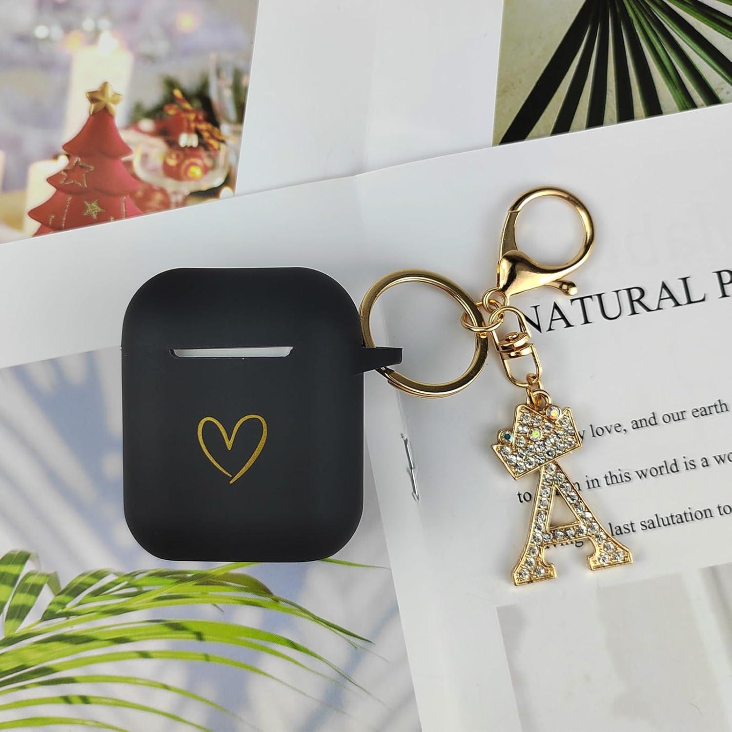 Funda de Silicona para AirPods AIIEKZ con Llavero Rhinestones