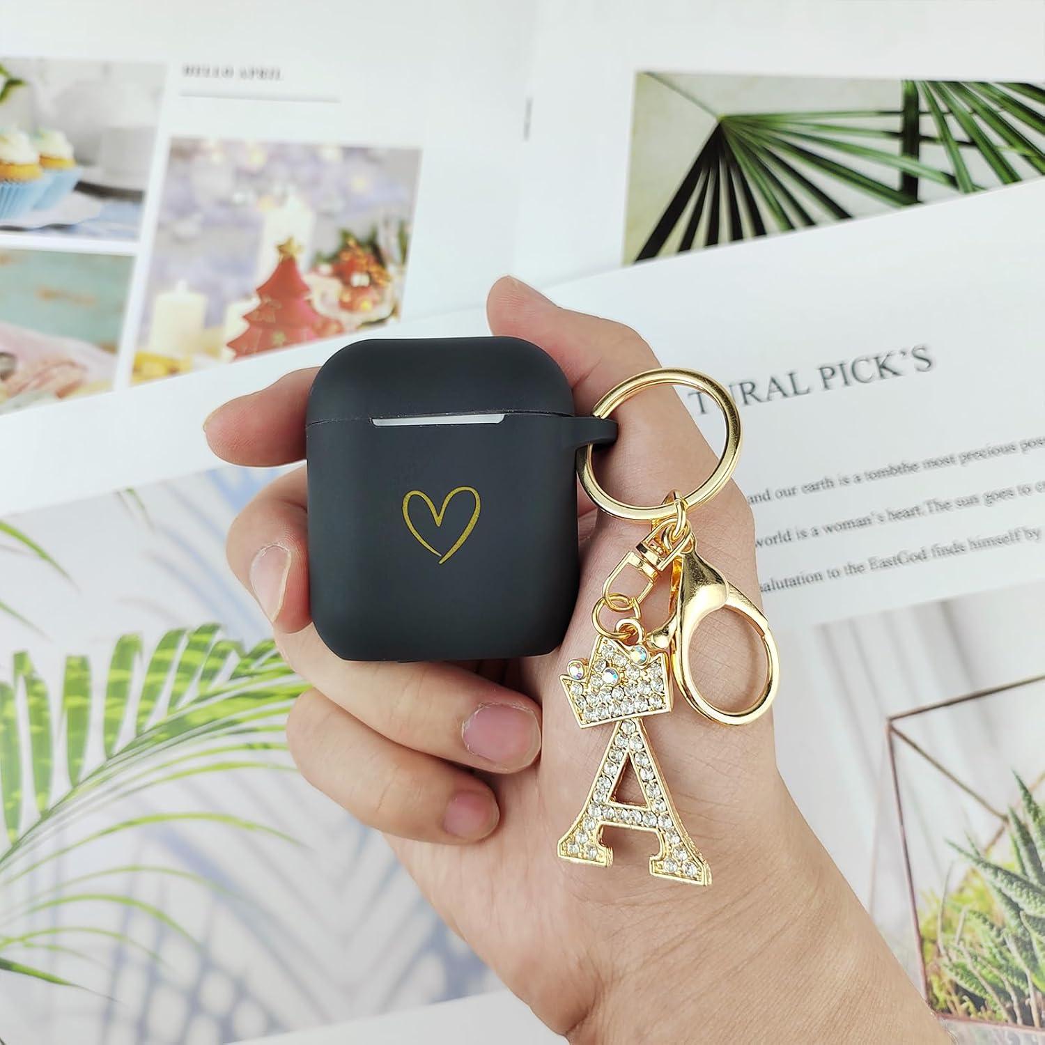 Funda de Silicona para AirPods AIIEKZ con Llavero Rhinestones