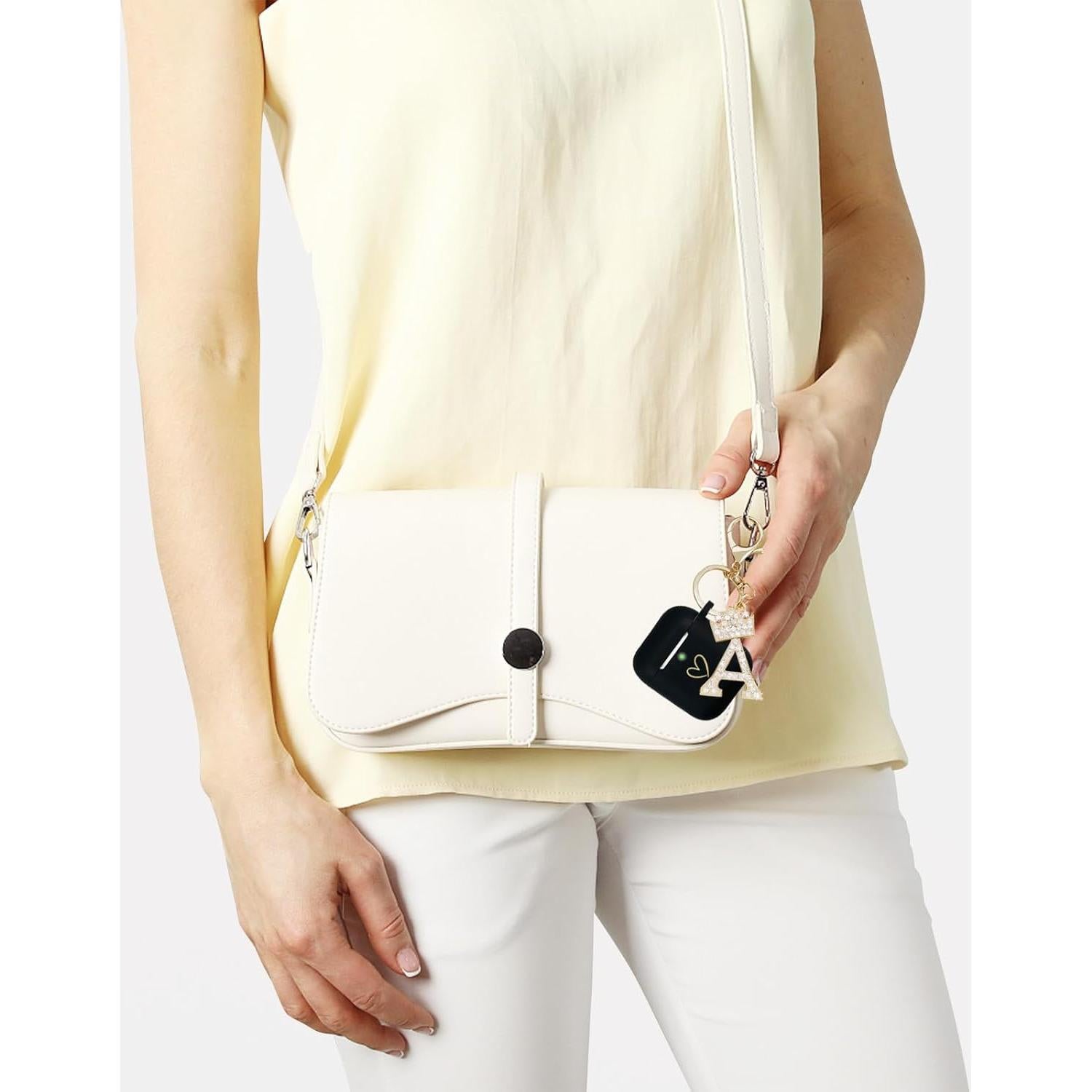 Funda de Silicona para AirPods AIIEKZ con Llavero Rhinestones