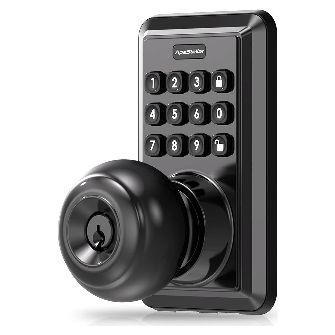 Cerradura de Puerta Sin Llave ApeStellar AS-DK-MB Negra