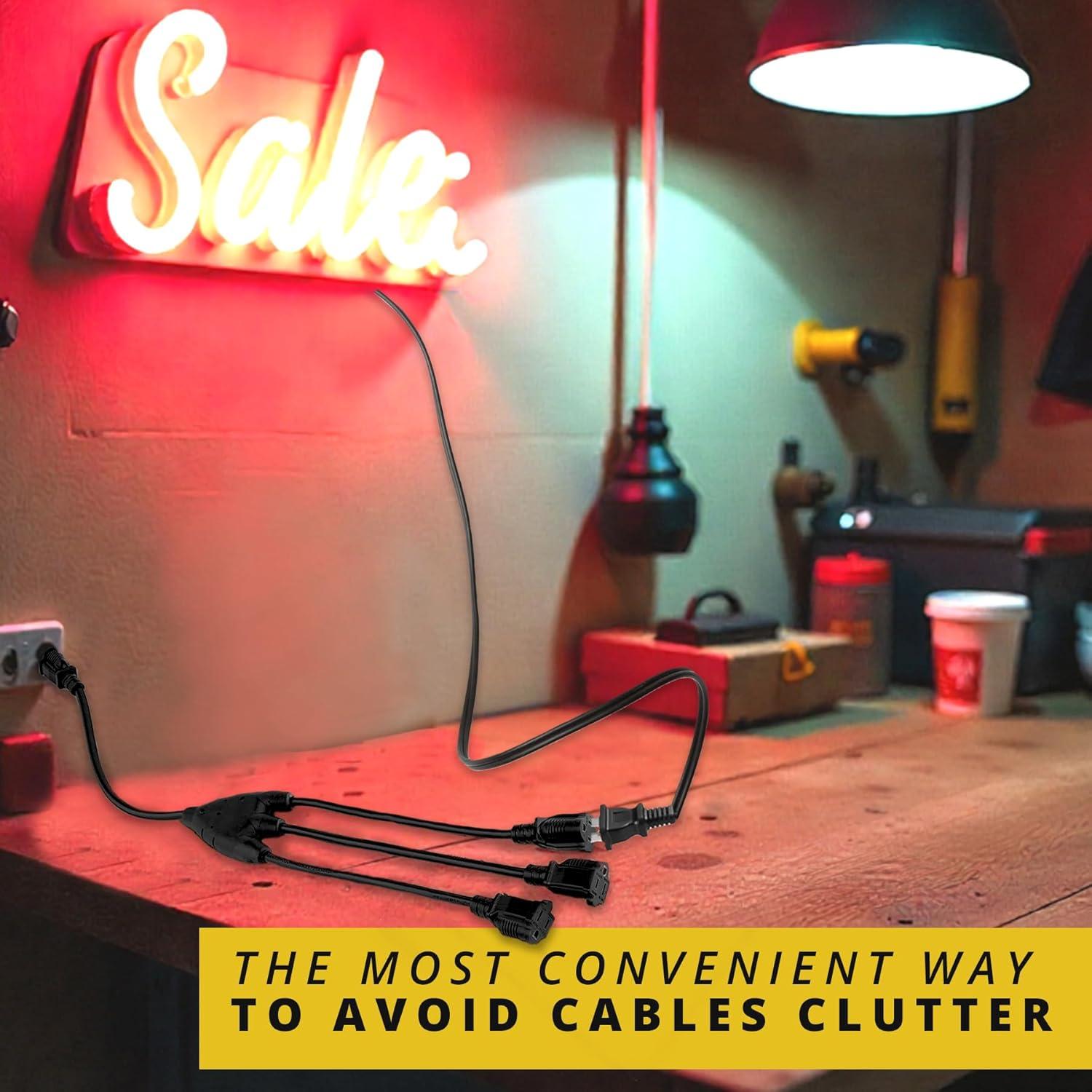 Divisor de Energía Colsen - Cable de Extensión 7.62m 3 Salidas