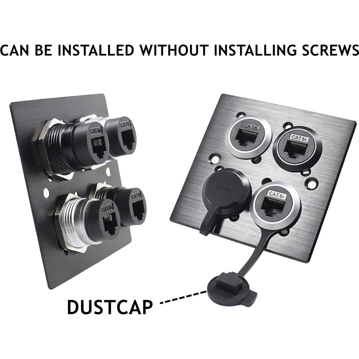 Conector de Montaje en Panel RJ45 CAT6 PENGLIN 2PCS