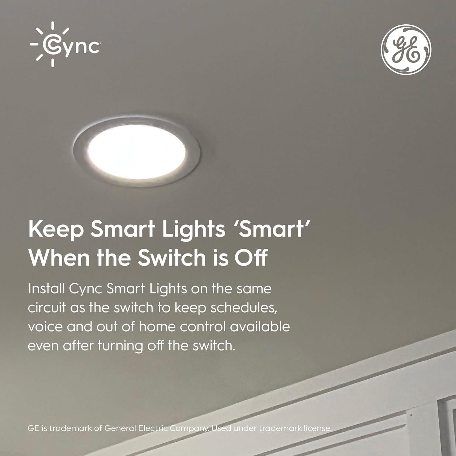 Interruptor Regulador Inteligente Cync GE, Control WiFi y Voz