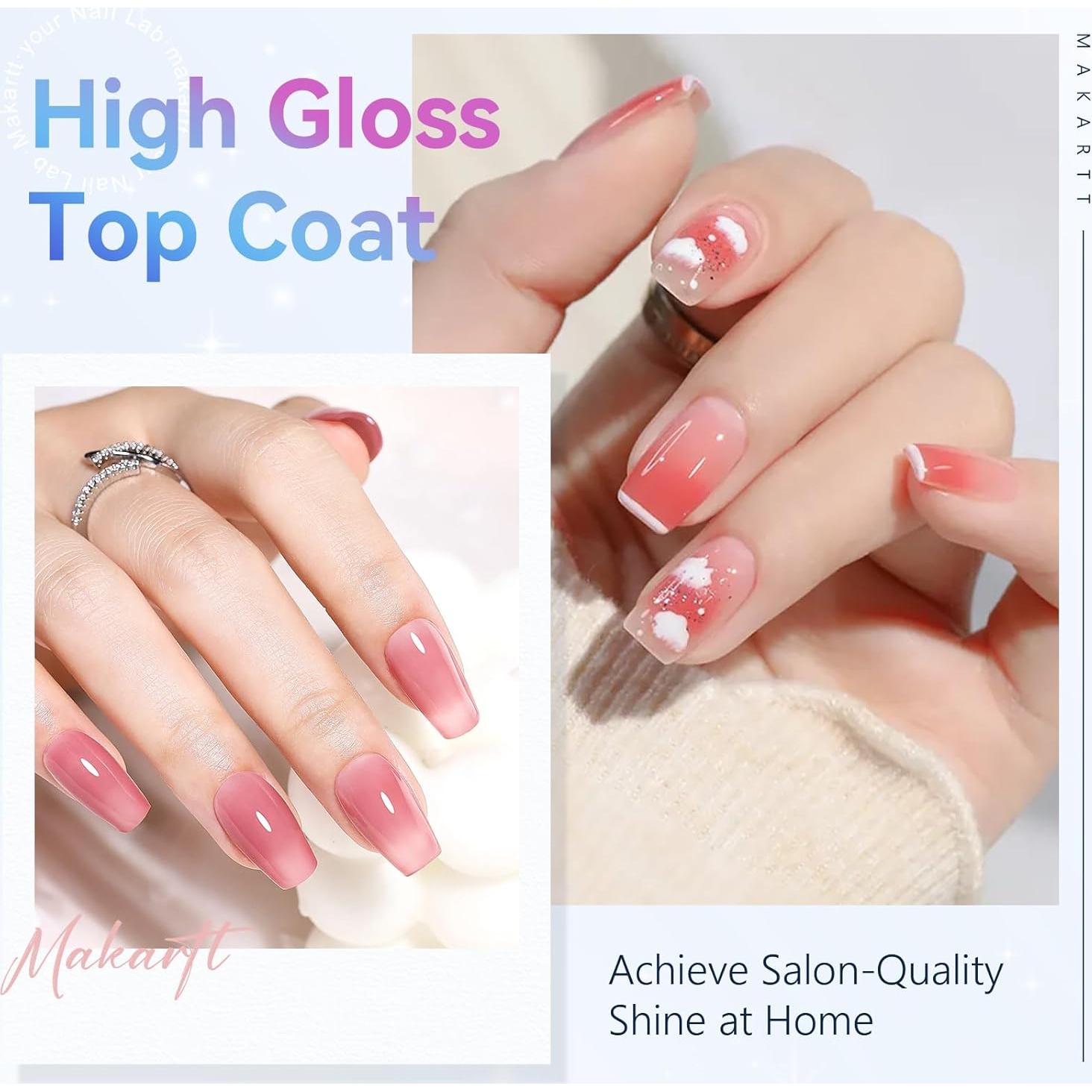 Esmalte de Uñas en Gel Top Coat Makartt - 2 PCS 10ML Brillo