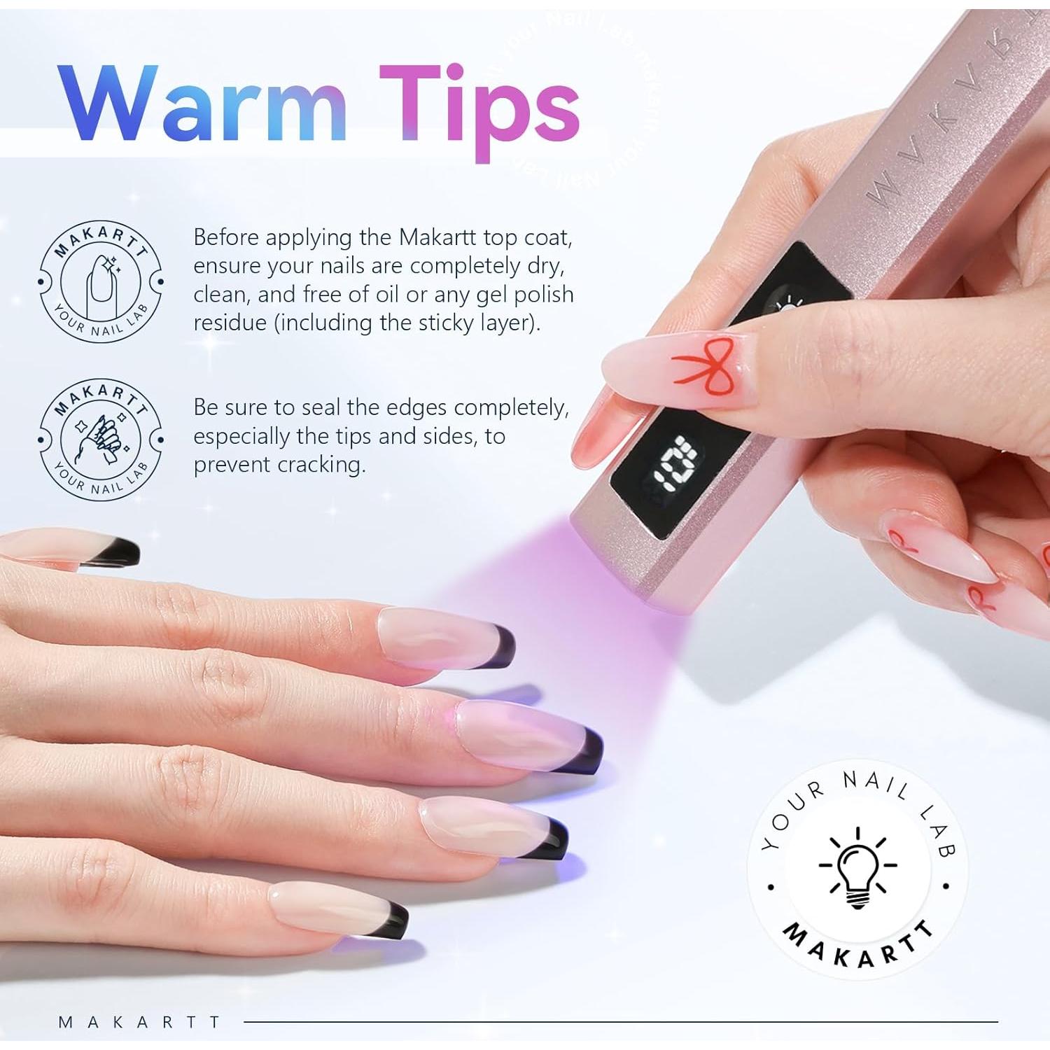 Esmalte de Uñas en Gel Top Coat Makartt - 2 PCS 10ML Brillo