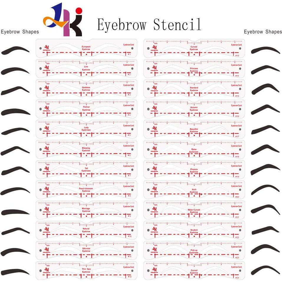 Kit de Plantillas de Cejas Reutilizables Linkinghome - 24 Formas