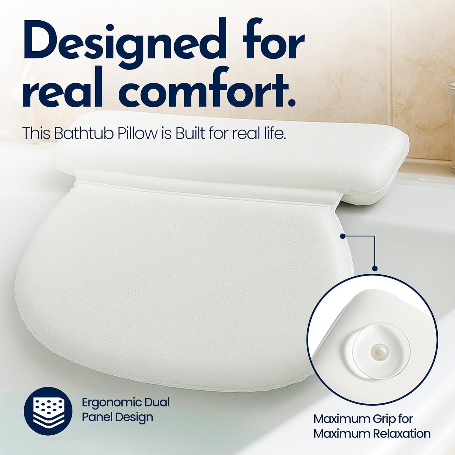 Almohada de Baño Epica Ovalada para Soporte de Cuello y Espalda