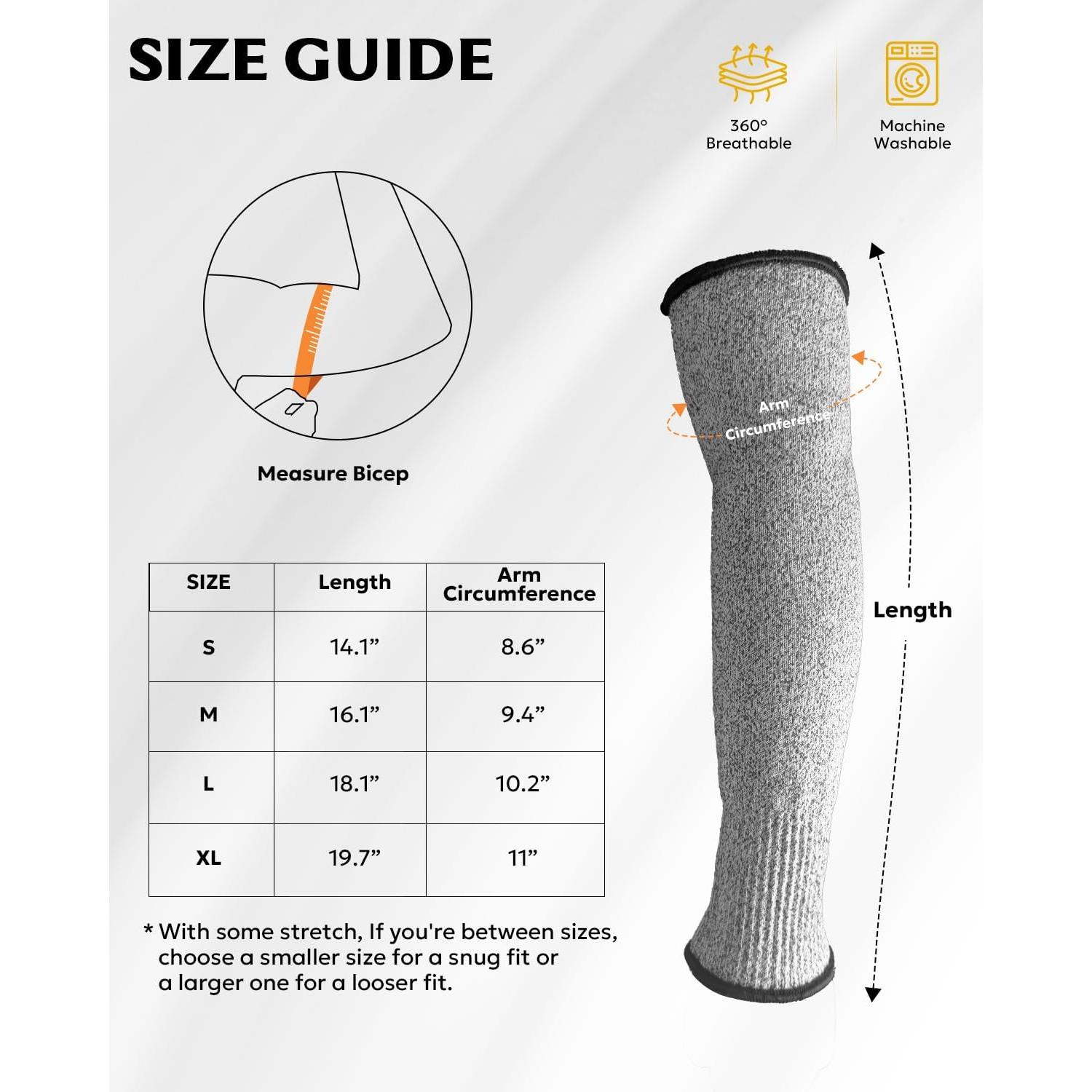 Mangas Protectores Evridwear para Brazos - Resistentes a Cortes - Pequeño - 2 Pares