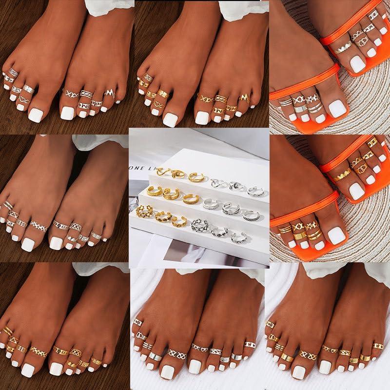 Anillos ajustables para dedos de los pies mujer - 10 piezas