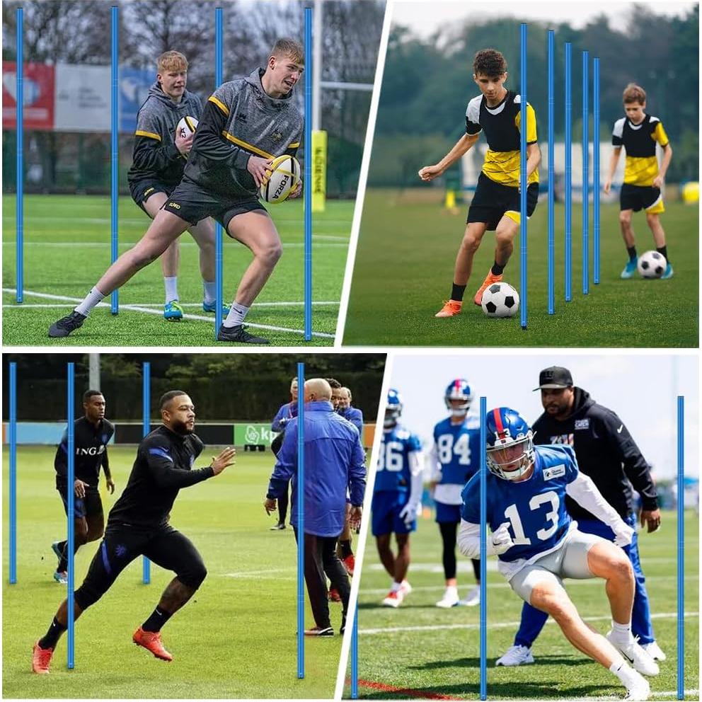 HOTOOLME Kit de Entrenamiento de Agilidad para Fútbol - 6 Postes, Escalera, 10 Conos